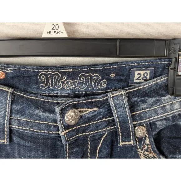 Miss Me Signature Boot Jeans JE8228BL Women's Size 28 - Picture 6 of 13
